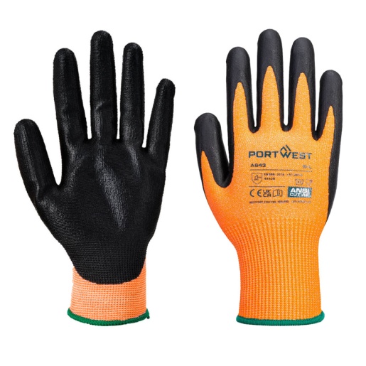 Portwest A643 Amber Cut-Resistant Nitrile Gardening Gloves